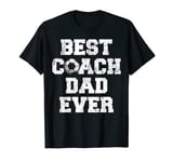 Mens Distressed Vintage Best Football Coach Dad Father's Day T-Shirt