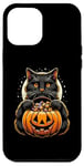 Coque pour iPhone 15 Plus Chat noir Costume d'Halloween Citrouille Pour Femme