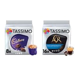 Tassimo Cadbury Hot Chocolate Pods x8 (Pack of 5, Total 40 Drinks) & L'OR Espresso Decaffeinato Coffee Pods x16 (Pack of 5, Total 80 Drinks)