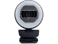 Kamera Internetowa Terra Terra Webcam Halo Med Led-Lysring (C1868pro) Og Personvernsglidebryter Full Hd, Autofokus, Stereo Mic, Privacy Slider