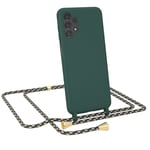 For Samsung Galaxy A13 4G Phone Chain Silicone Phone Case To Hang Green