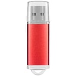 Clé USB à couvercle transparent rouge, clé de stockage portable pour PC et tablette 32 Go