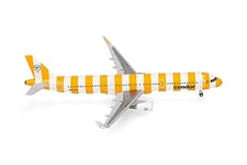 herpa Maquette Condor Airbus A321 “Sunshine” – D-AIAD, echelle 1/200, Model, pièce de Collection, d'avion sans Support, Figurine Metal, 572576