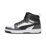 Puma Unisex Adults Rebound V6 Sneakers, Puma White-Puma Black-Shadow Gray, 36 EU