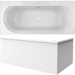 Jacob Delafon - Pack baignoire droite 180 x 80 Elise + tablier en angle + vidage