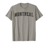 Montreal QC Varsity Style Sin City MTL Outline Black Grunge T-Shirt