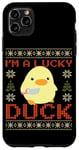 iPhone 11 Pro Max Funny Duck with Knife Meme - I'm a Lucky Duck Ugly Christmas Case