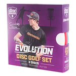 Discmania- Evolution 3 Disc Set Jeu d'ondes disques, DM0003, Blanc, Bleu Pastel et Rose, 21 x 21 x 4