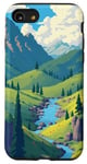 Coque pour iPhone SE (2020) / 7 / 8 Style arcade rétro Pixel Art Paysage