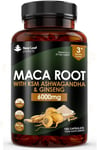 Maca Root 6000mg High Strength - 180 Black Maca Root Vegan Capsules