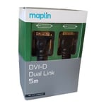 Maplin DVI-D Dual Link 5 Meters Digital Computer Monitor Cable