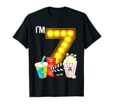 Movie Night Party 7th Birthday Movie Theme Kids Birthday T-Shirt