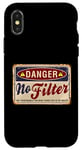 Coque pour iPhone X/XS Funny Warning No Filter Vintage Danger Sign Funny Filter