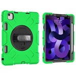 Case for iPad Pro 11 (2018-2022) & iPad Air 10.9 (2020/2022), Shockproof Case with 360° Rotation Hand Strap/Stand/Shoulder Strap/Pencil 2 Support, Grass Green