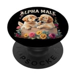 Drôle De Chien Alpha Funny Dog Meme Male Puppy Men PopSockets PopGrip Adhésif