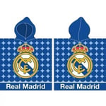 Lasten kaksipuolinen pyyhe-poncho hupulla Real Madrid Poncho, 55x110 cm