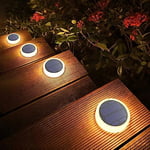 Lacasa Solar Decking Lights, 30LM 4 Pack Solar Powered LED Step Lights Warm White 2700K, IP68 Waterproof Auto ON/Off Solar Dock Lights Light up All Night for Outdoor Garden Driveway Pathway Lighting