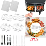 2X Stainless Steel Air Fryer Rack Basket Liners Grill for Ninja Accessories