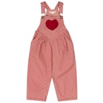 Konges Sløjd Nola Heart Overalls Gots - Mahogany Dot | Rosa | 9 months