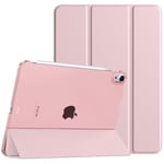 TiMOVO Coque pour iPad Air 11 Pouces M2 2024, iPad Air 6, iPad Air 5/4e Gén (2022/2020), Étui de Protection Magnétique Mince avec Dos Transparent, Étui Sommeil/Réveil Auto, Rose Bébé