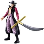 Bandai - Anime Heroes - Figurine One Piece - Figurine Mihawk 17 cm - Licence Officielle One Piece - Figurine Manga articulée Dracule Mihawk Œil de Faucon - Jouet Enfant 4 Ans et + - 37053