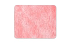 Pink Fluffy Rug Mouse Mat Pad - Fur Coat Cool Princess Textile PC Gift #14641