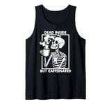 Halloween Skeleton Dead Inside Caffeinated Lazy Men Women Tank Top