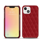 Coque cuir Apple iPhone 13 mini - Coque arrière - Rouge - Cuir lisse couture - Neuf