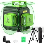 Niveau Laser, Huepar 3 x 360 Niveau Laser Croix Vert, Laser Level Auto-nivellement Commutable Laser Lignes de 360 degrés, Distance de Travail 25m - B03CG-TP