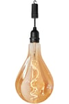 Lighting Raindrop Battery Operated Glass Filament Bulb with On/Off Switch and 24 Hour Timer