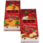 Bougies à tige parfumées, bougies de table, bougies décoratives, bougies à tige au parfum de Noël, contenu de la livraison : 8 pièces, senteur pomme cannelle et orange cannelle en rouge, dimensions :