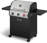 Enders Chicago Next 3 R Turbo Gas Barbecue, 3 stainless steel burners, double-wall cooking hood, 2 flip-up side shelves, built-in thermometer, 800° Turbo Zone #8934633