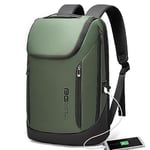 BANGE Business Smart Backpack Waterproof fit 15.6 Inch Laptop Backpack with USB Charging Port,Travel Durable Backpack (Green(two Pocket)