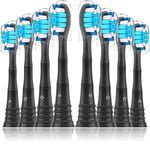 Sulkiwe Têtes de Brosse à Dents Electrique Compatible avec Philips Sonicare, Brossettes de Rechange Compatible avec ProtectiveClean, Diamond, HealthyWhite, FlexCare EasyClean, Noir 8pcs