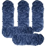 Stickgarn av chenillegarn för virkning och stickning, 5 x 95 g, garn för virkningsprojekt blue gray