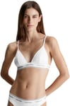 Calvin Klein Women Triangle Bikini Top CK Meta Legacy Wireless, White (Pvh Classic White), XL