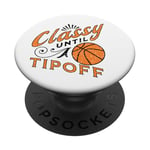 Classy Women Orange Basketball Cadeau pour maman de basket-ball Texte PopSockets PopGrip Adhésif