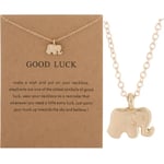 Lycka till - halsband med budskap och elefant present Guld one size