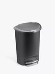 simplehuman Semi-Round Plastic Pedal Bin, 50L