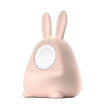 ELETIUO Charger Stand Silicone Dock Holder Compatible with Apple Watch Series 8/Ultra/SE2/7/6/SE/5/4/3/2/1 (49/45/44/42/41/40/38mm),Bunny iWatch Charging Dock,Supports Nightstand Mode,Pink