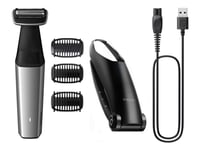 Philips BODYGROOM Series 5000 BG5021/15 Nivusten ja vartalon trimmeri, Vedenkestävä, Märkä ja kuiva, Akku, Musta, Hopea