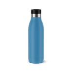 EMSA Bludrop gourde 0,5 L Bleu, Durable, Acier inoxydable 18/10, Hermétique, Revêtement esthétique, Texture poudrée, Facile à utiliser, Boissons chaudes et froides, Compatible lave-vaisselle N3110300