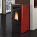 Poele a' pellets ventile' La Nordica Extraflame Ketty Evo 2.0 bordeaux 7,4 kw pour 186 m habillage acier