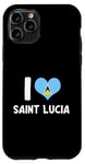 iPhone 11 Pro I Love Saint Lucia Pride St. Lucian Flag Heart Case