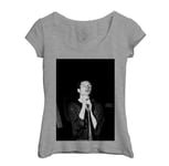 T-Shirt Femme Col Echancré Joy Division Ian Curtis Live Punk Rock Photo Vintage