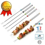 CONFO® 6 pinnar rostfritt stål bbq gaffel långsträckt grill rostfritt stål bbq skylt galen kebab skylt