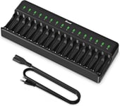 Chargeur De Piles Rapide,16 Slots Rechargeable Chargeur Piles Pour AA AAA Ni-Mh