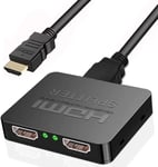 HDMI Splitter 1 in 2 Out, 4K 3D 1080P for Dual Monitors, MacBook, PS3/4, Roku UK