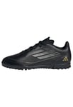 adidas F50 Club Football Boots Turf Chaussures, Core Black/Iron Metallic/Gold, 28.5 EU