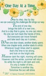 Plastic Wallet Keepsake Card - One Day At a Time - Inspirational Poem - XY25049A